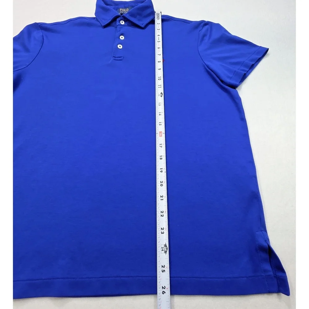 Polo Ralph Lauren Polo Shirt Men L Blue LIMITED USE Pima Soft Touch Athletic Fit